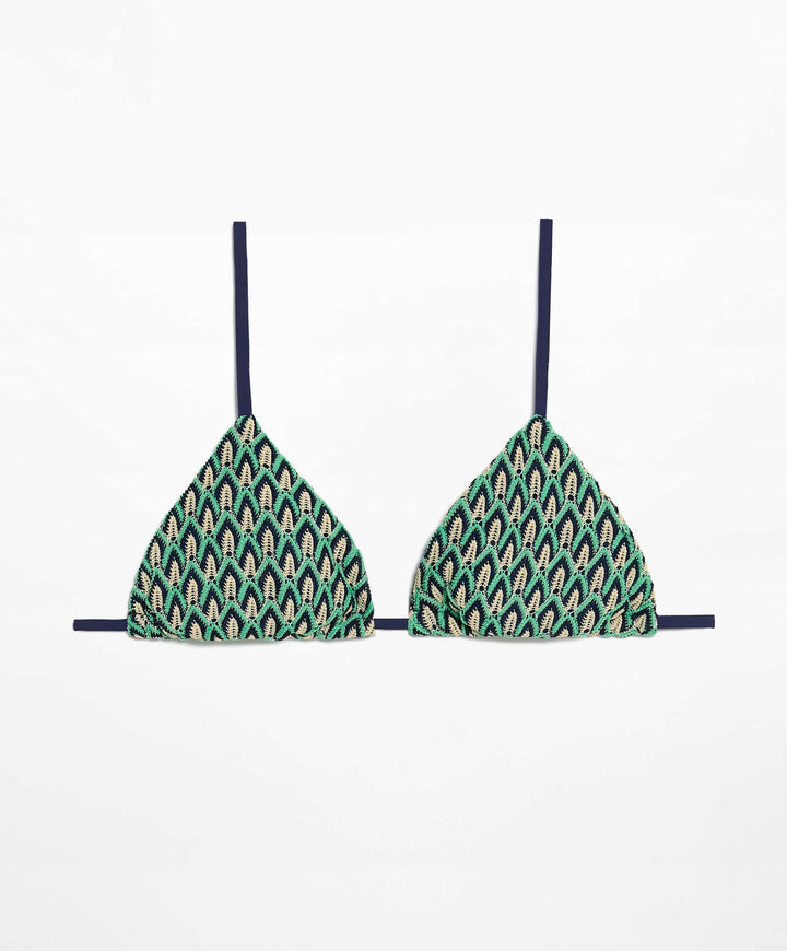 Moudda Oysho - Culotte Triangle Extra Sans Armatures Crochet Turquoise - Tunisie 2