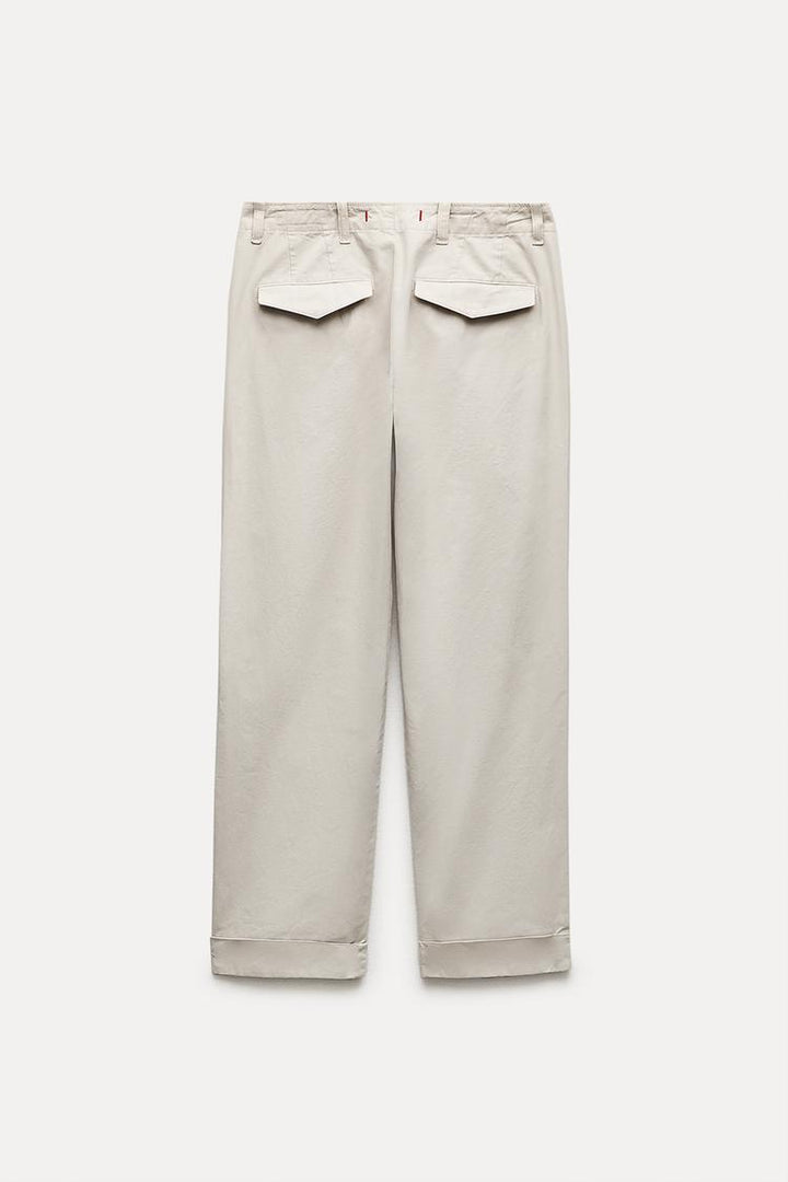 Pantalon chino taille basse en ice grey