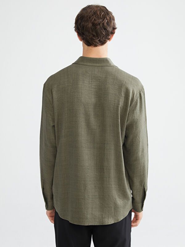 Moudda LC Waikiki - Chemise tissée manches longues Homme Vert olive - Tunisie 4