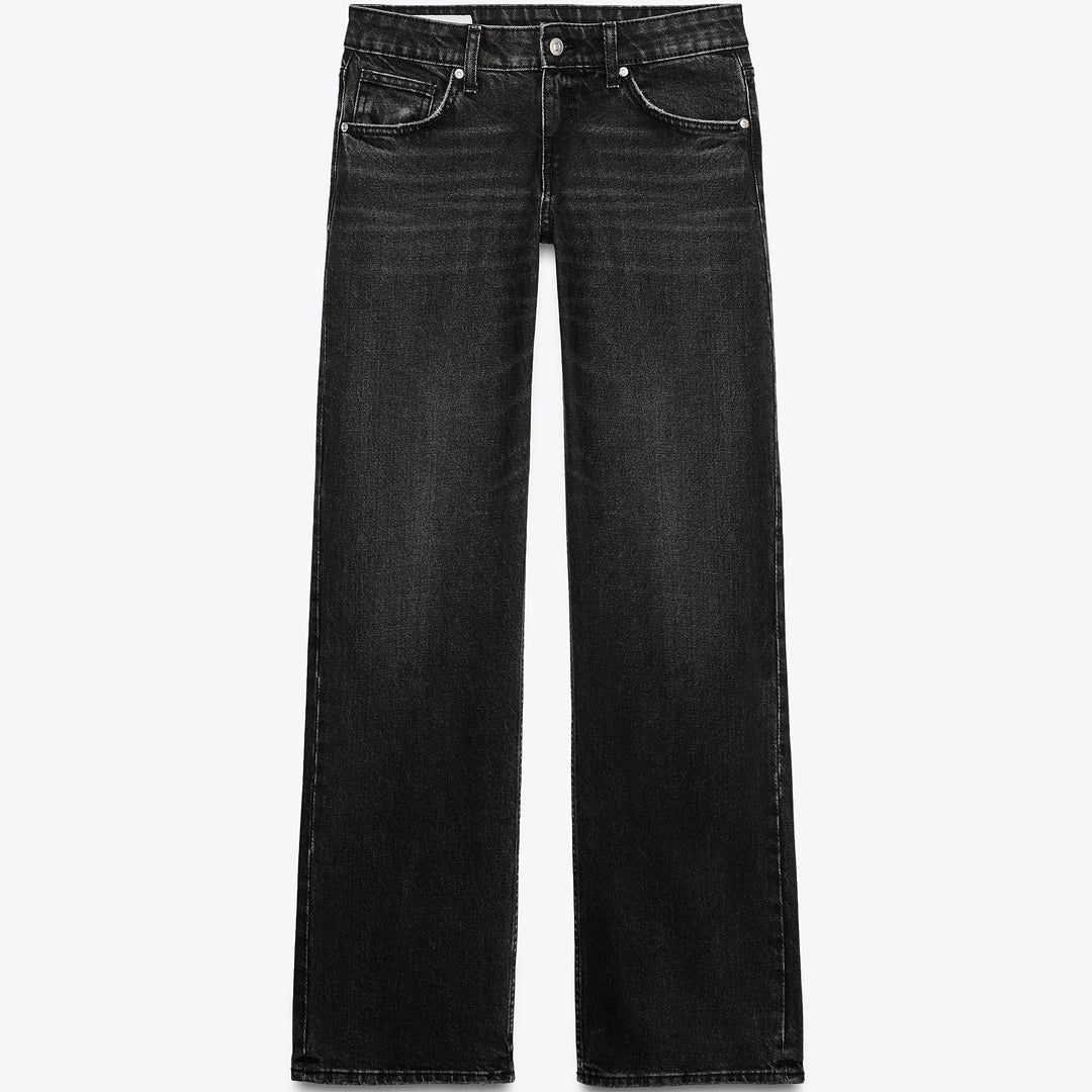 Moudda ZARA - Pantalon Wide Leg - Taille Basse (Noir) - Tunisie 1