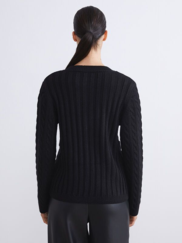 Moudda LC Waikiki - Cardigan tricot épais Femme Noir - Tunisie 4