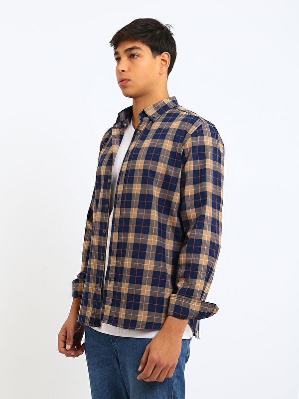 Moudda LC Waikiki - Chemise à carreaux manches longues en tissu pour Homme - Tunisie 4