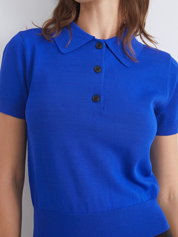 Moudda LC Waikiki - Pull tricot manches courtes Femme Bleu vif - Tunisie 3