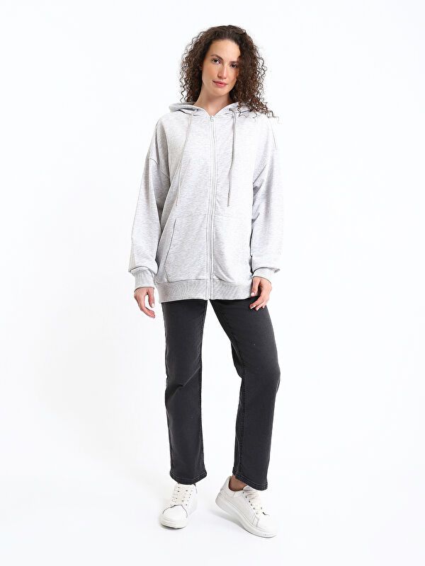 Moudda LC Waikiki - Cardigan en jersey Femme Mélange gris clair - Tunisie 2