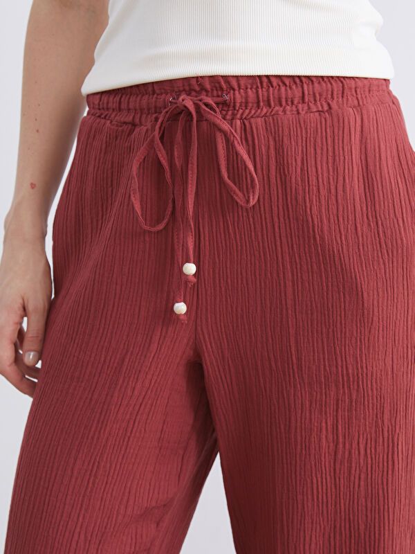 Moudda LC Waikiki - Pantalon tissé fin Femme Bordeaux légers - Tunisie 3