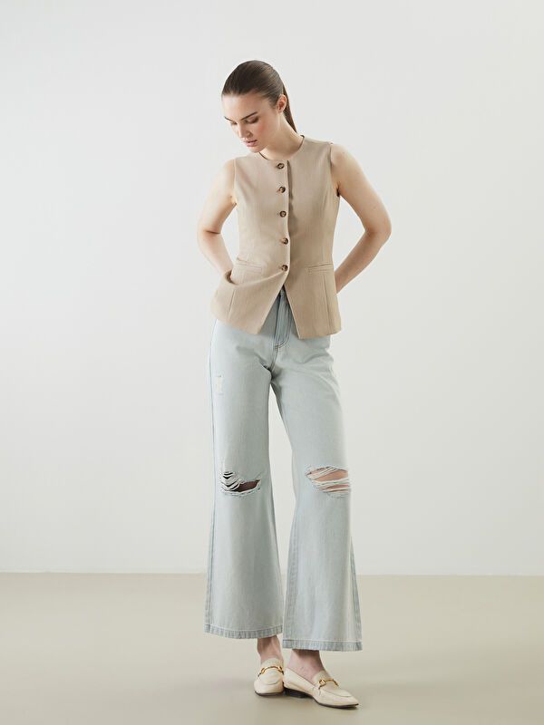 Moudda LC Waikiki - Débardeur tissé Femme Beige - Tunisie 2