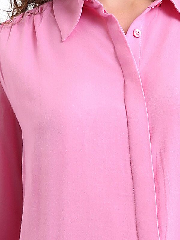 Moudda LC Waikiki - Chemise tissée manches longues Femme Lilas rose - Tunisie 3