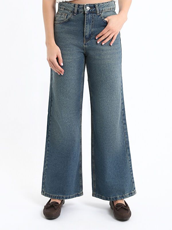 Moudda LC Waikiki - Pantalon jean tissé basique Femme Rodéo mid indigo - Tunisie 2