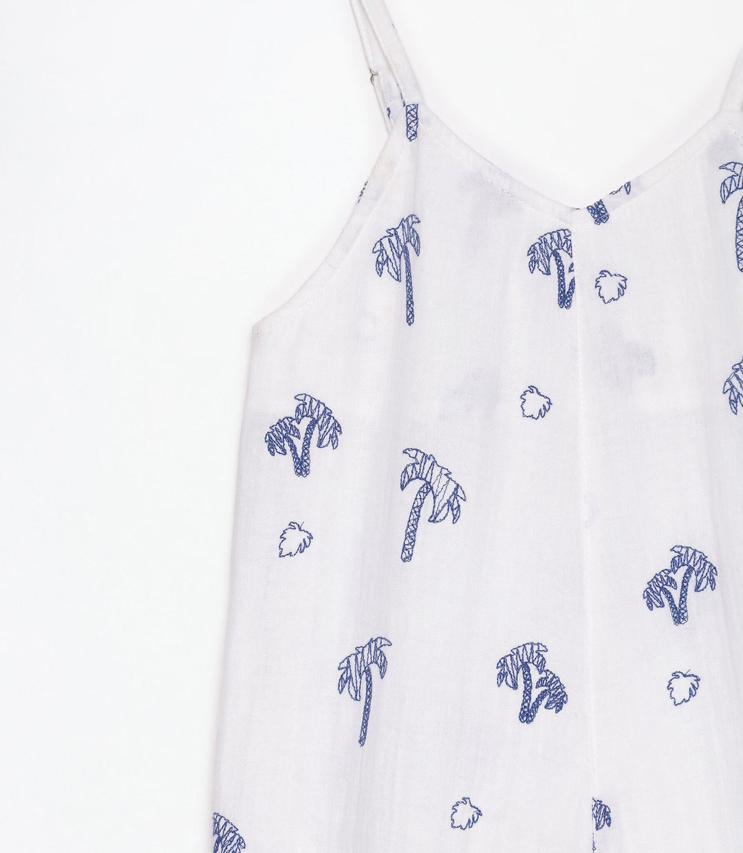 Moudda Lefties - Salopette Longue Denim Léger - Broderie Fille D5 (Blanc) - Tunisie 4