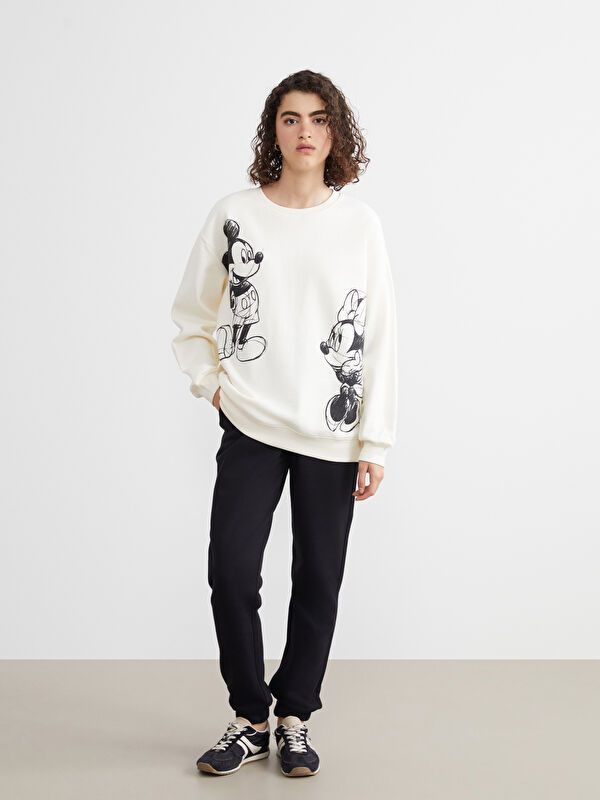 Moudda LC Waikiki - Sweatshirt en jersey sous licence Femme Beige clair - Tunisie 2