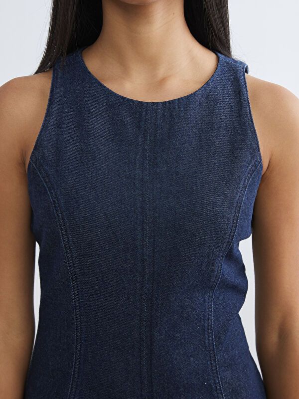 Moudda LC Waikiki - Robe manches courtes en jean pour Femme - Tunisie 3