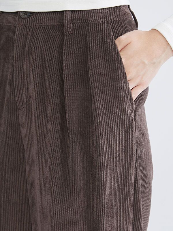 Moudda LC Waikiki - Pantalon tissé moyen Femme Brun - Tunisie 3