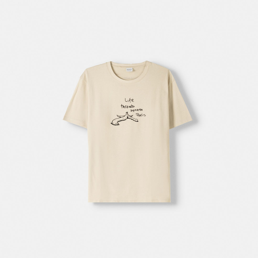 Moudda BERSHKA - T-shirt Coupe Regular Imprimés Rigolos - Tunisie 1
