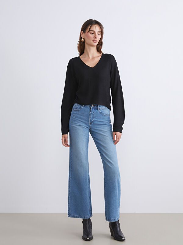 Moudda LC Waikiki - Pantalon jean tissé basique Femme Rodéo mid indigo - Tunisie 1