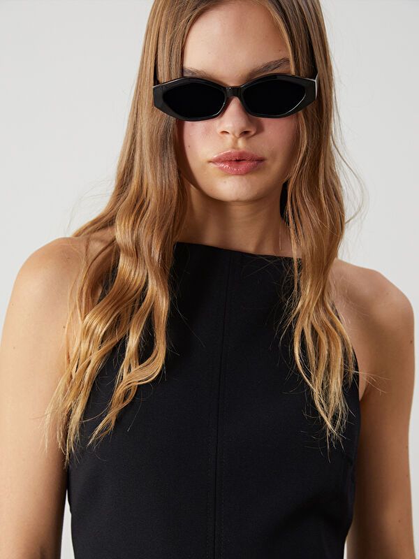 Moudda LC Waikiki - Robe tissée manches courtes Femme Noir - Tunisie 2