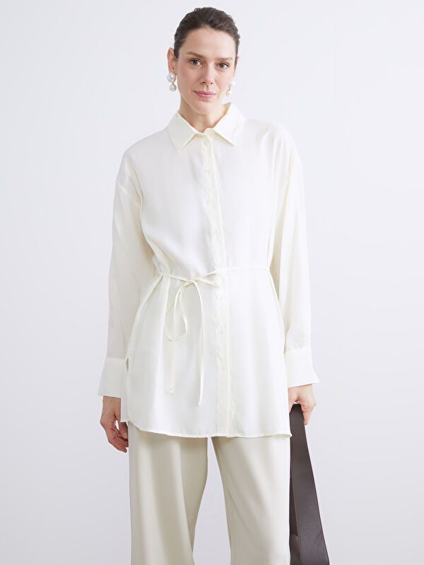 Moudda LC Waikiki - Tunique à manches longues Femme Ecru - Tunisie 1