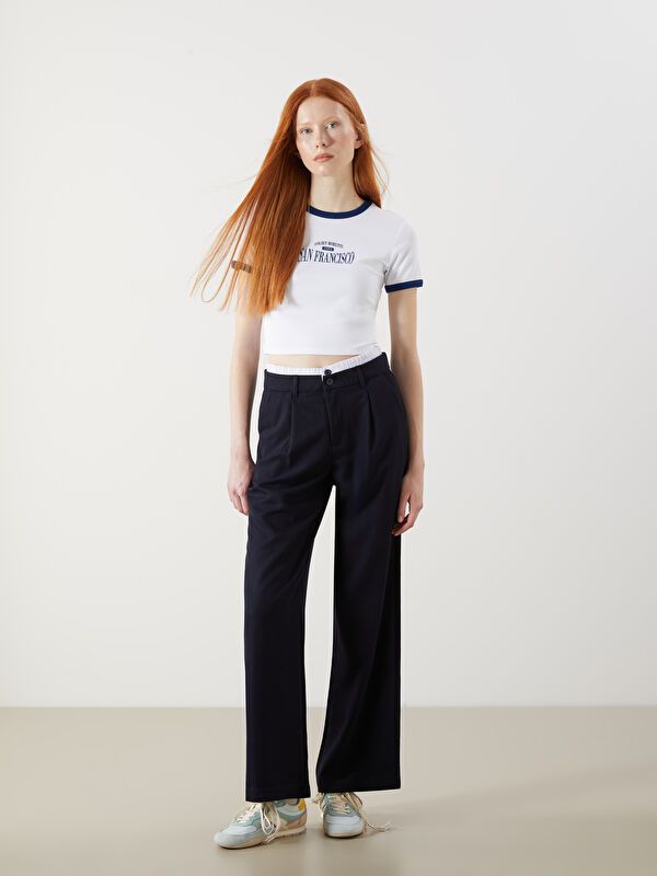 Moudda LC Waikiki - Pantalon tissé moyen Femme Marine - Tunisie 1