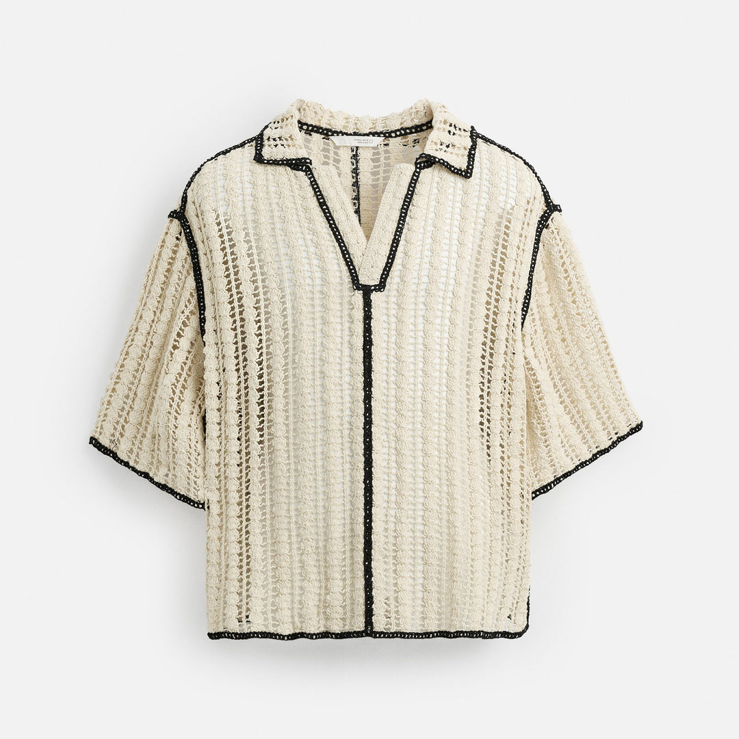 Moudda ZARA - Chemise Crochet - Col Polo (Crafted Midnight) - Tunisie 1
