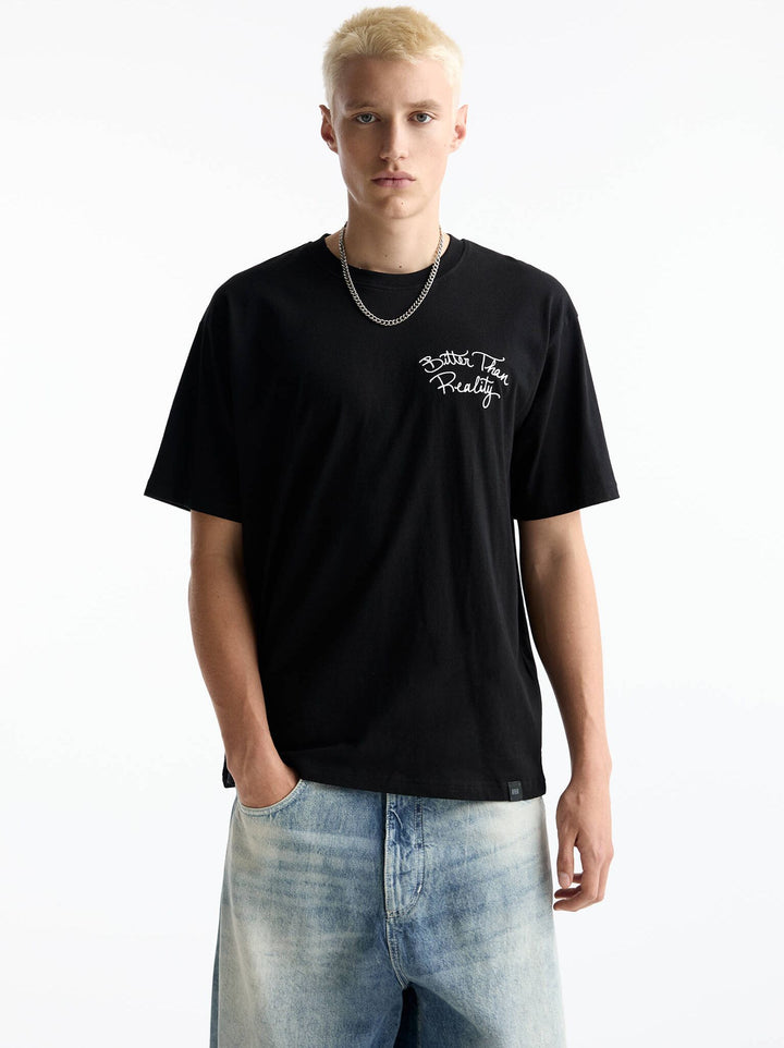 Moudda PULL & BEAR - T-Shirt Demi-Manches Brodé Poitrine - Tunisie 5