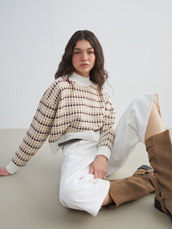 Moudda LC Waikiki - Pull en tricot Femme Chameau - Tunisie 1