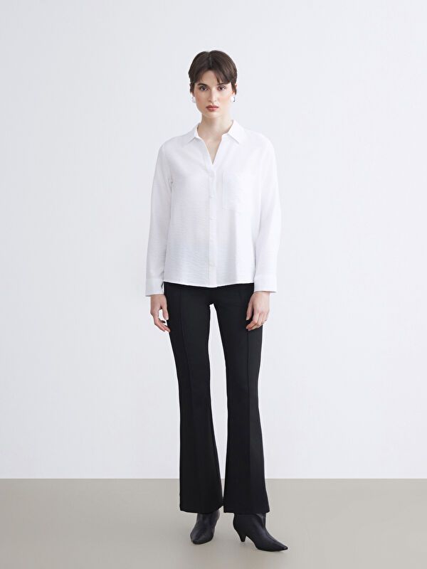 Moudda LC Waikiki - Chemise tissée manches longues Femme Ecru - Tunisie 2