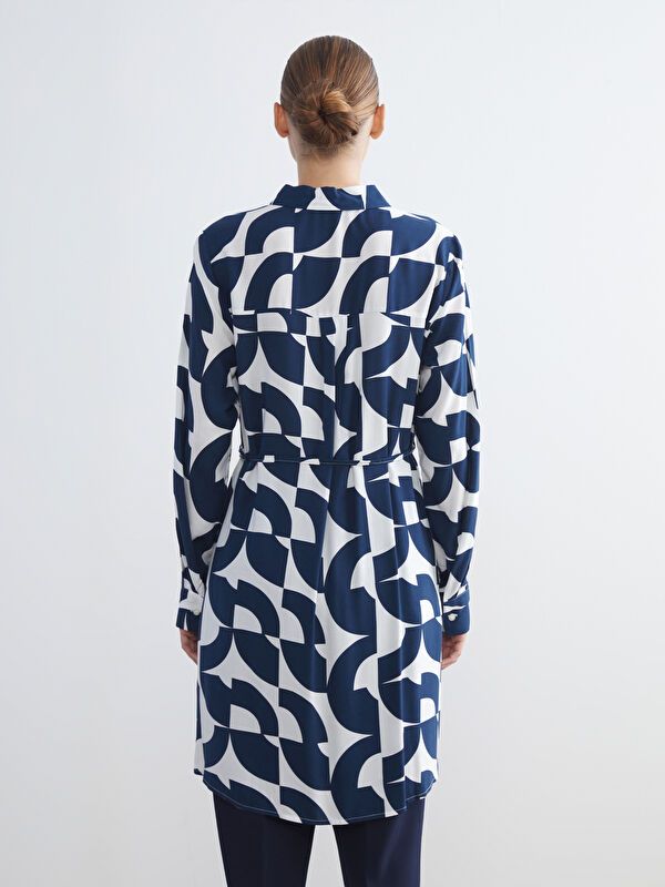 Moudda LC Waikiki - Tunique tissée imprimée manches longues Femme Imprimé marine - Tunisie 4