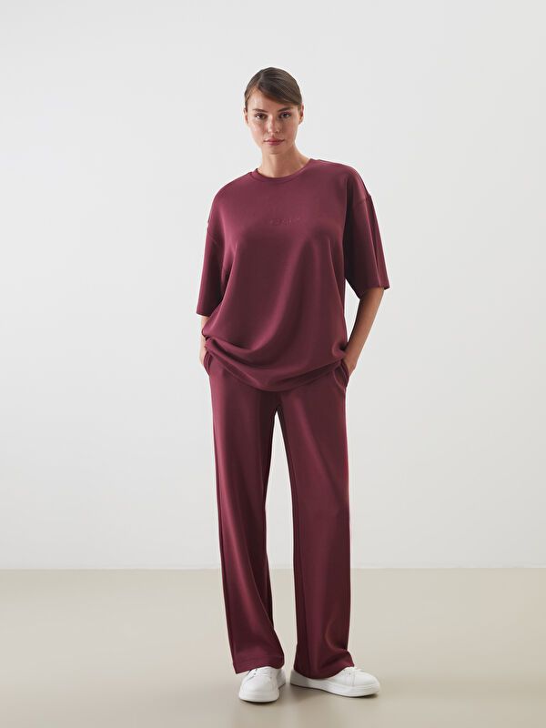 Moudda LC Waikiki - Pantalon en jersey Femme Bordeaux - Tunisie 1