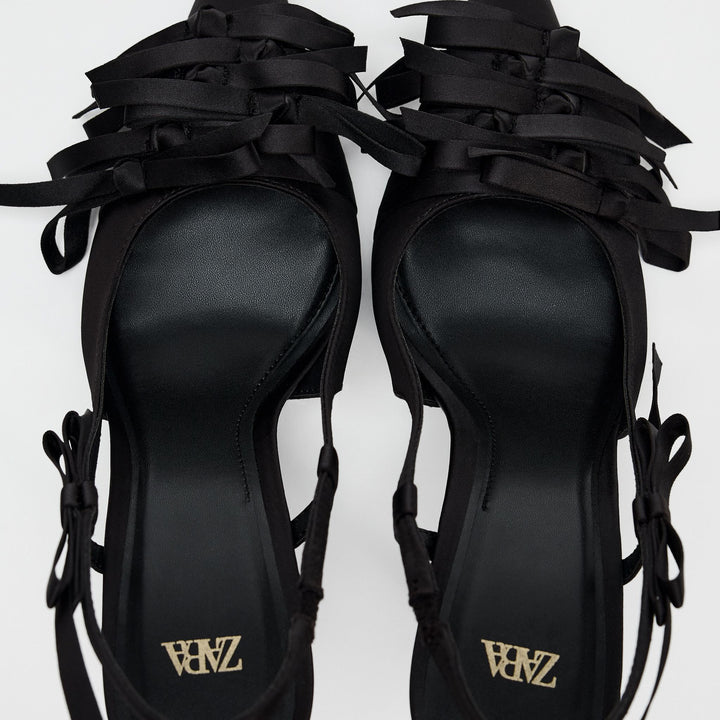 Moudda ZARA - Chaussures talon sans arrière multi-nœuds satin - Tunisie 5
