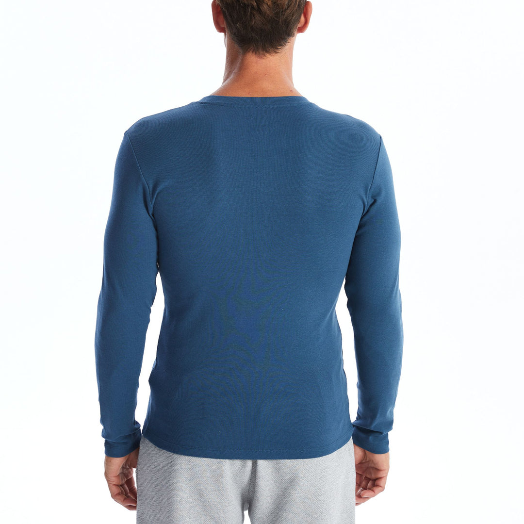 Moudda LC Waikiki - T-shirt jersey manches longues basique Homme Indigo - Tunisie 4