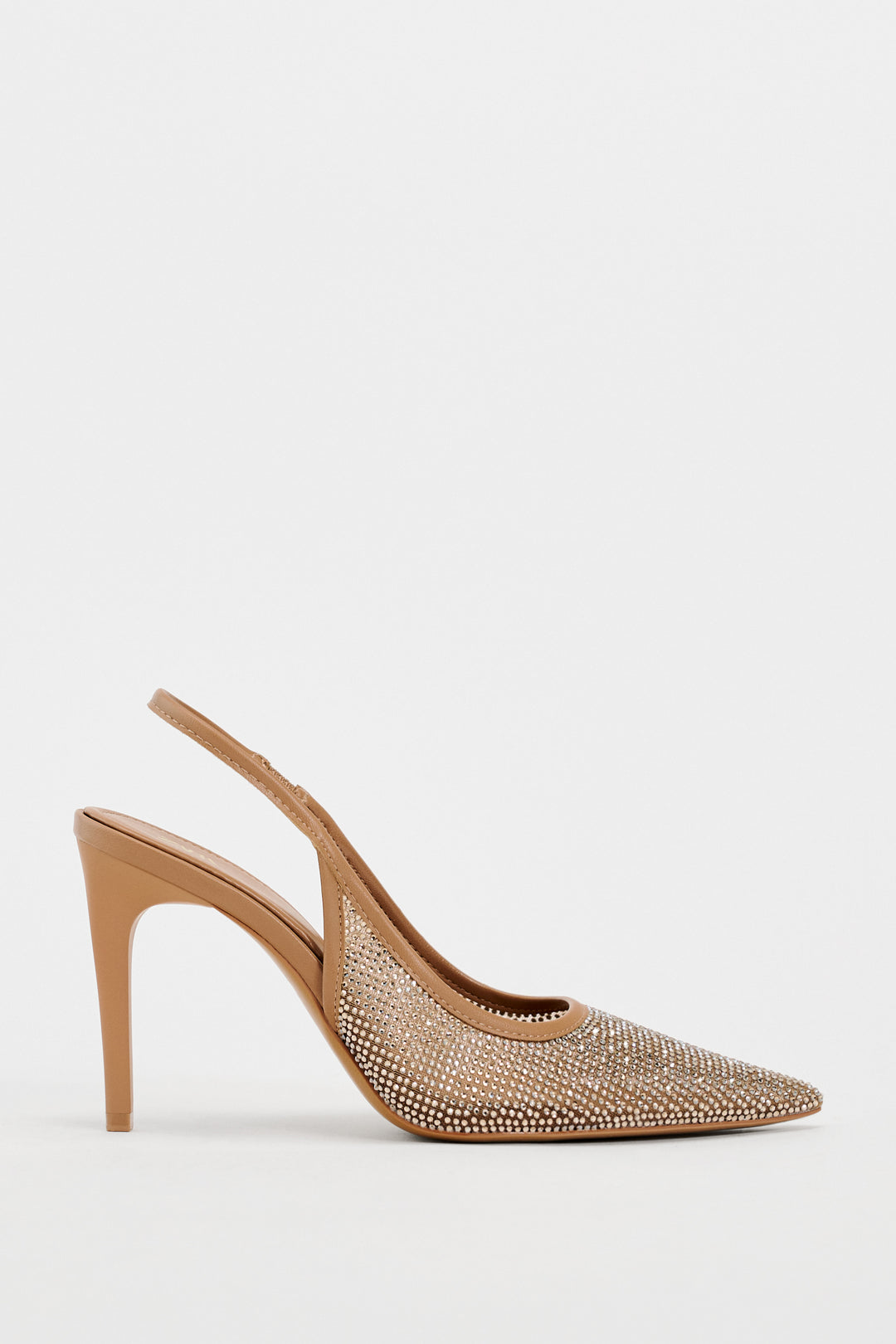 Décolleté talon mesh brillant**