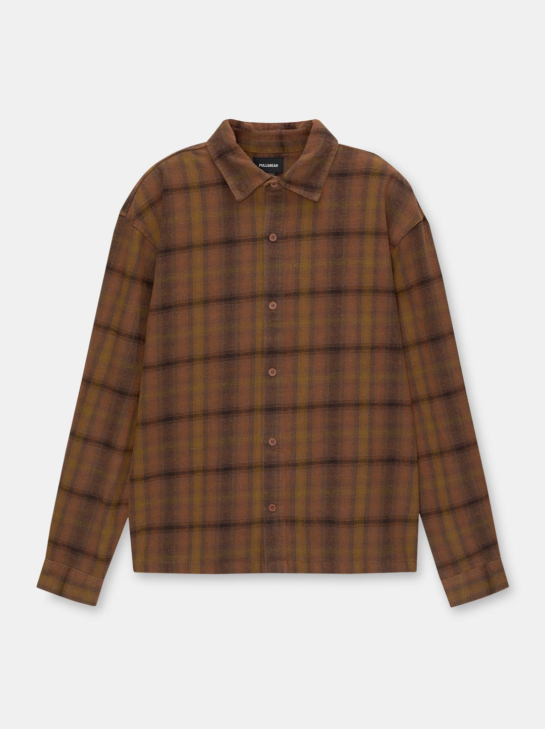 Moudda PULL & BEAR - Chemise Manches Longues Lavage Acide Earth Tones - Tunisie 3