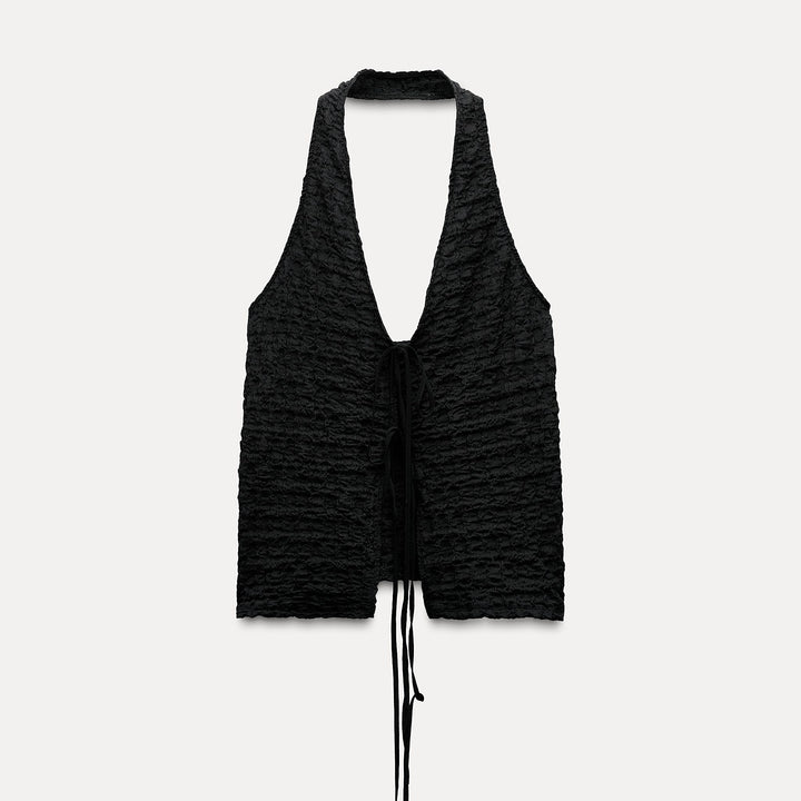 Moudda ZARA - Haut bustier texturé avec nœuds – ensemble - Tunisie 1