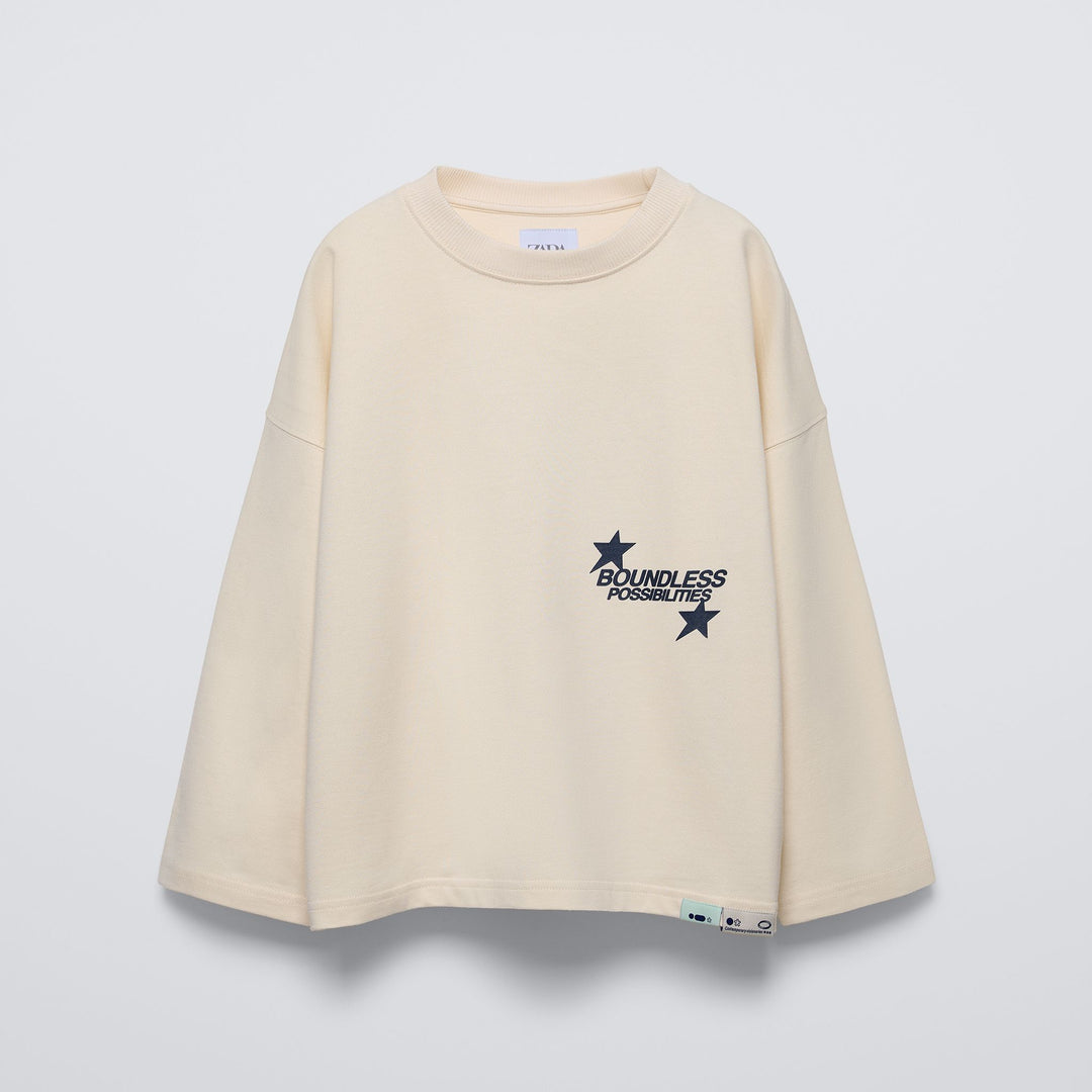 Moudda ZARA - Sweat fantaisie molleton crue message casual - Tunisie 2