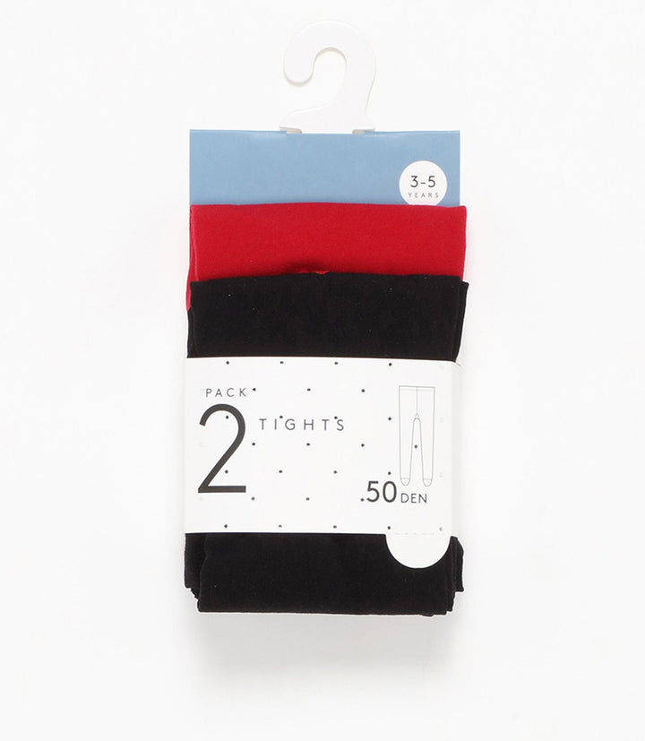 Moudda Lefties - Pack 2 Collants Fille - 50 Den & Cœur Rouge - Tunisie 3