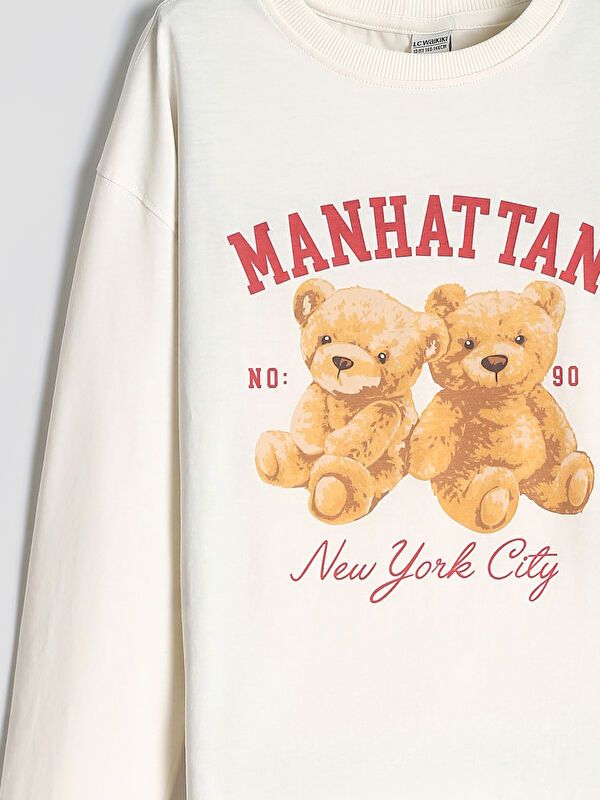 Moudda LC Waikiki - Body en jersey manches longues Fille Ecru - Tunisie 4