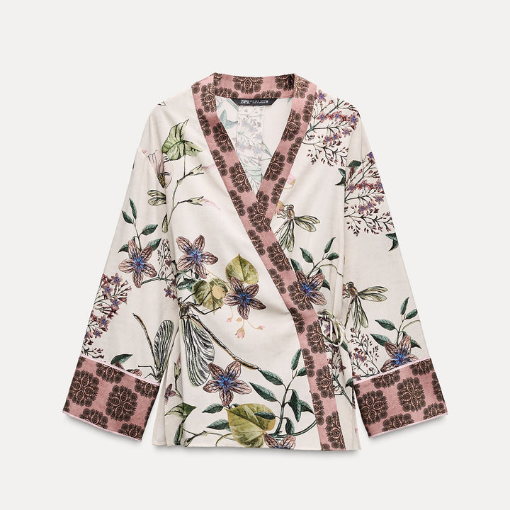 Moudda ZARA - Ensemble kimono imprimé floral grec, ceinturé - Tunisie 2