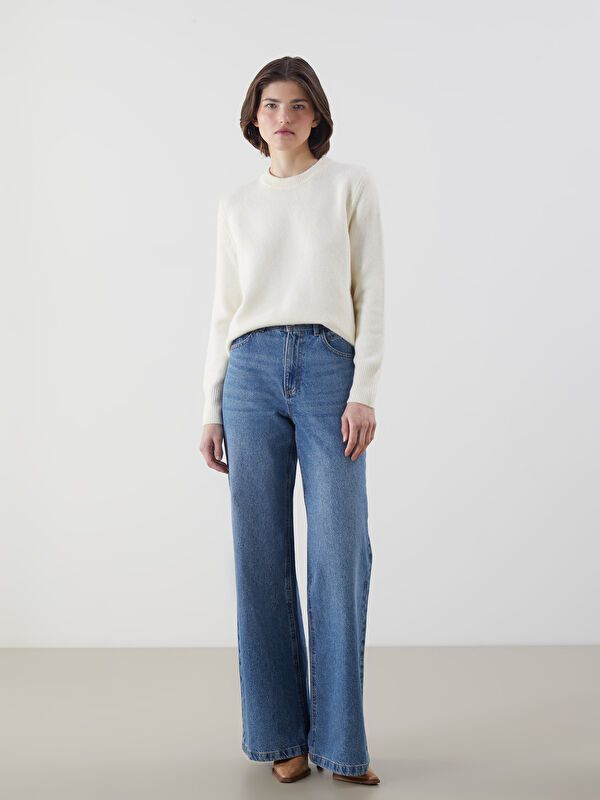 Moudda LC Waikiki - Pull tricot moyen Femme Ecru - Tunisie 2