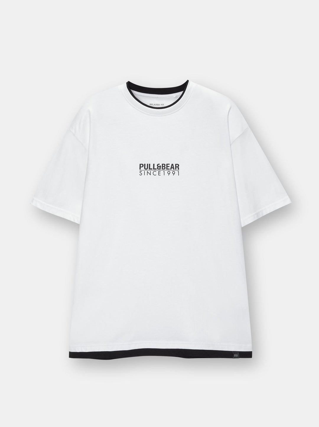 Moudda PULL & BEAR - T-Shirt Demi-Manches Basique Double Neckband Logo - Tunisie 3