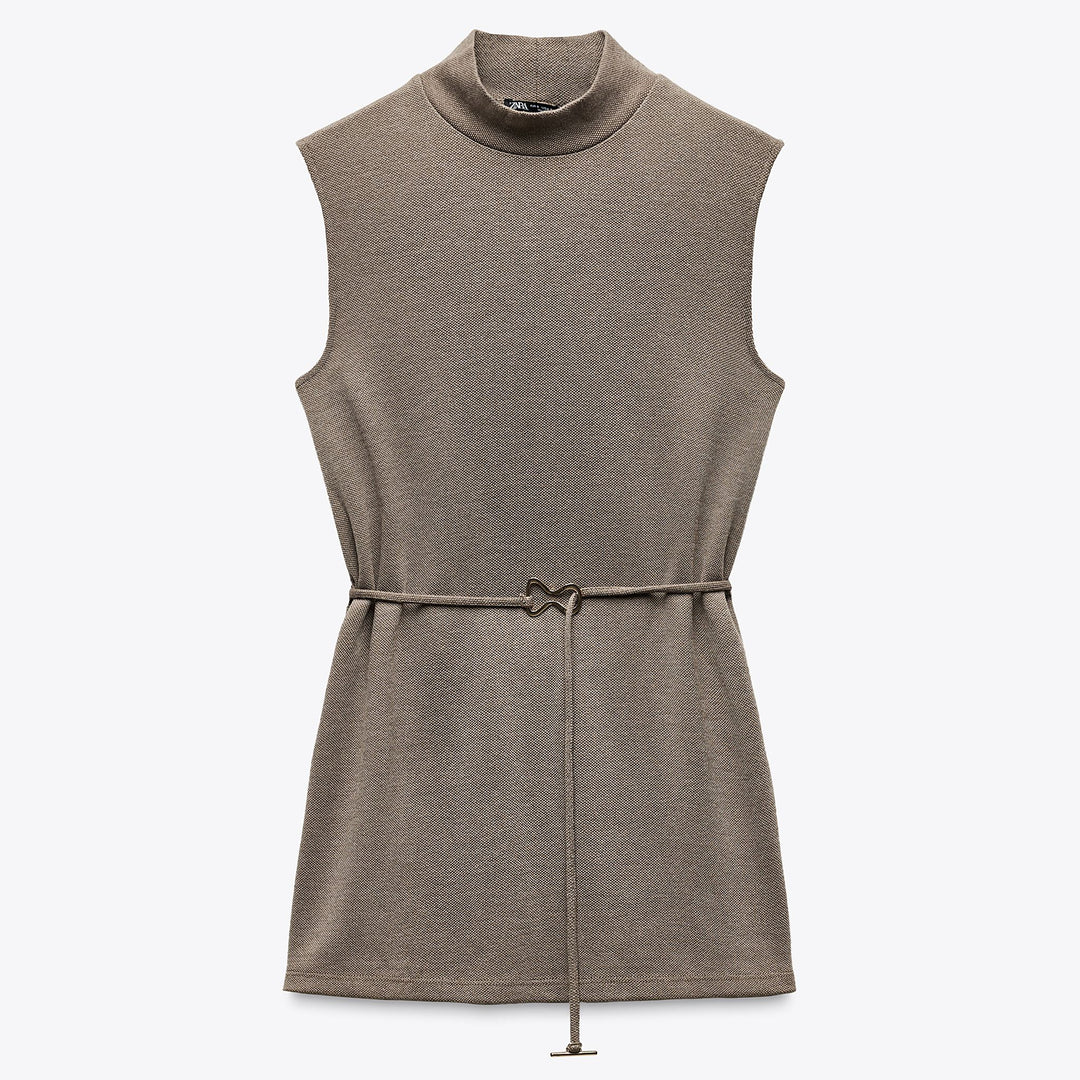 Moudda ZARA - Top - Col Perkins & Ceinture Soft Piqué - Tunisie 1