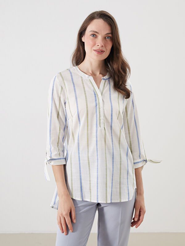 Moudda LC Waikiki - Blouse tissée manches longues Femme Rayures mixtes - Tunisie 1