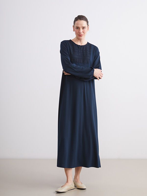 Moudda LC Waikiki - Robe jersey manches longues Femme Marine - Tunisie 1