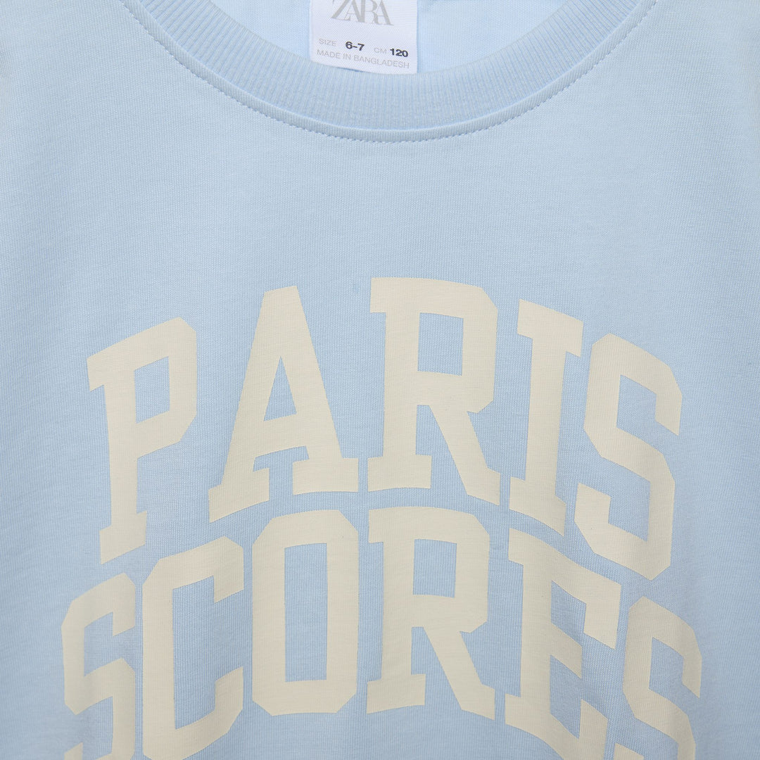 Moudda ZARA - T-shirt fille manches courtes, imprimé Californie & Paris - Tunisie 3