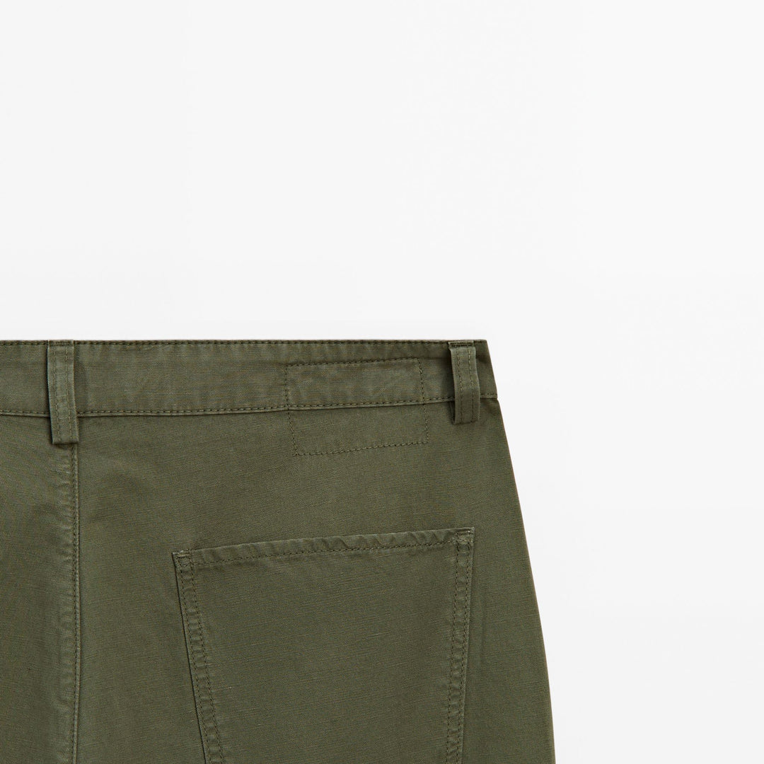 Moudda Massimo Dutti - Pantalon jean cassé coton/lin court coupe - Tunisie 6