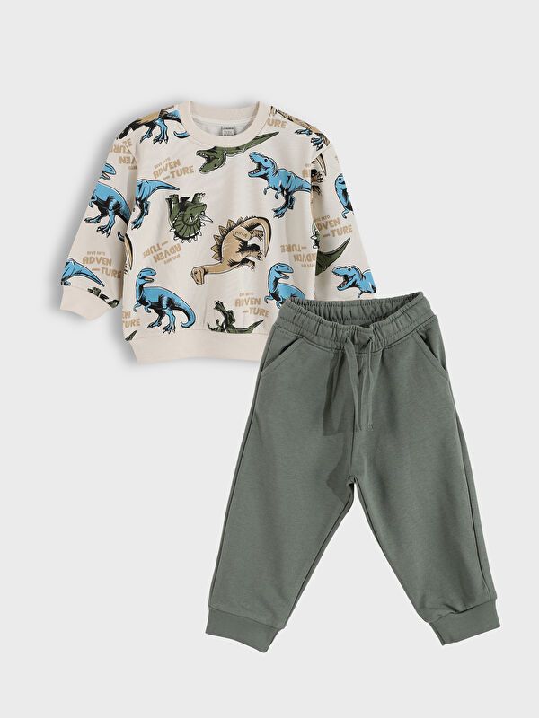 Moudda LC Waikiki - Ensemble en jersey manches courtes Garçon Beige clair - Tunisie 1