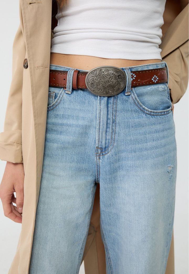 Moudda STRADIVARIUS - Ceinture avec Boucle Plaque Fleurs - Tunisie 5