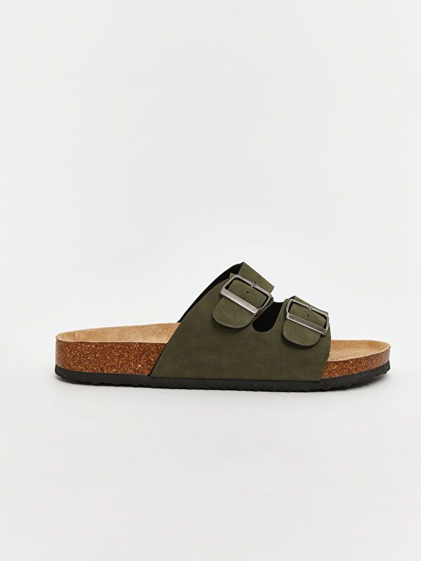 Moudda LC Waikiki - Pantoufles couleur Vert kaki pour hommes - Tunisie 2