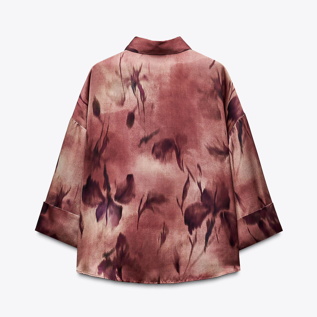 Moudda ZARA - Chemise Satin - Imprimé Diffusé & Col Polo Large - Tunisie 2