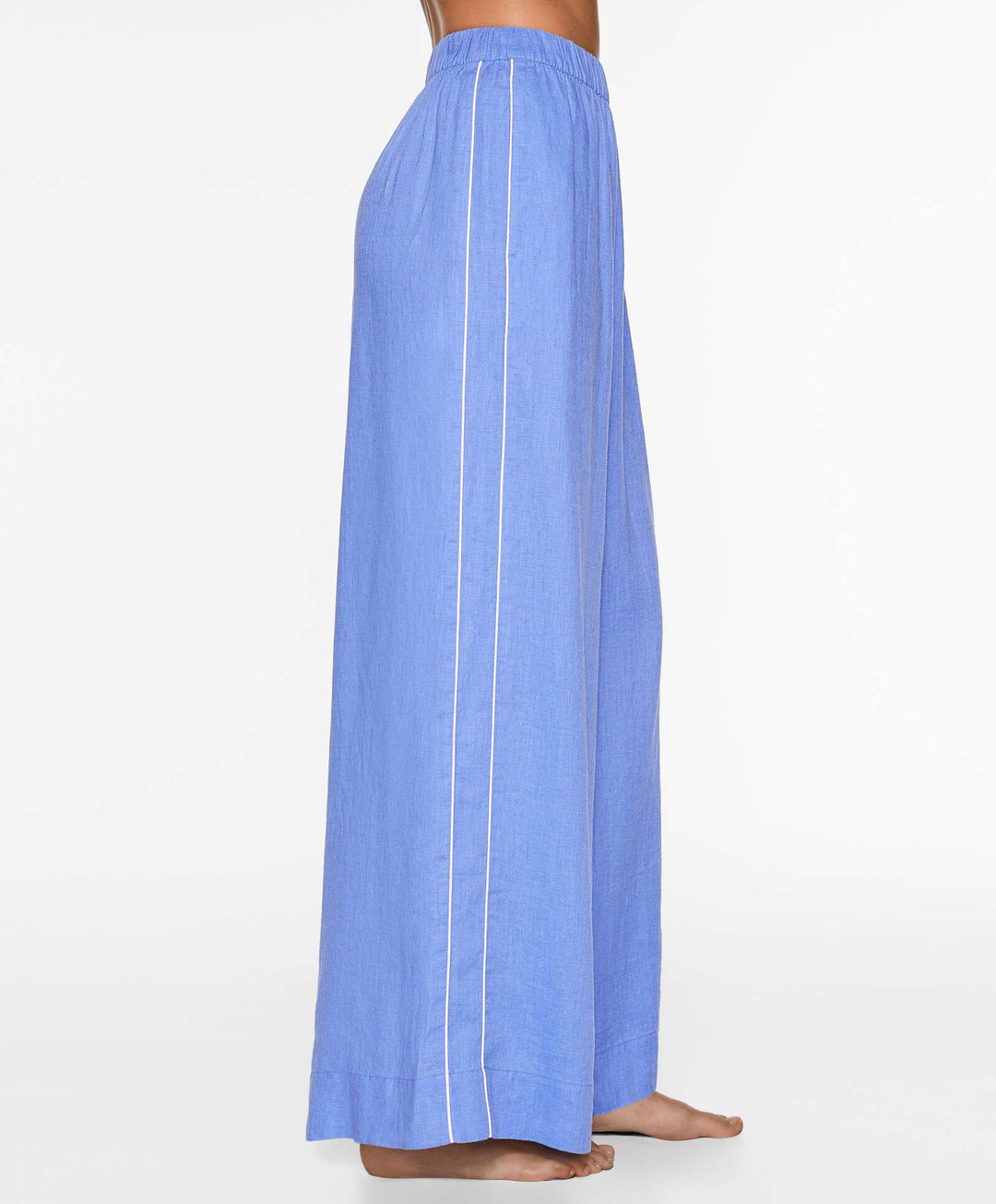 Moudda Oysho - Pantalon 100% Lin avec Passepoil Taille Moyenne - Tunisie 4