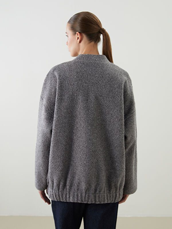 Moudda LC Waikiki - Manteau effet laine Femme Mélange de gris - Tunisie 4