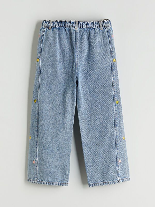 Moudda LC Waikiki - Pantalon tissé en denim Fille Lavage à l'acide bleu - Tunisie 3